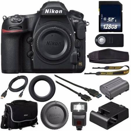 Nikon D850 DSLR Camera+128GB SDXC MC+External Flash+HDMI Cable+Universal Wireless Remote Shutter Release+Hand Camera