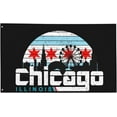 thumbnail image 2 of Chicago Skyline Flag 3x5 Ft Flag Home Outdoor Indoor Garden Home Decoration Banner, 2 of 7