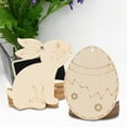 thumbnail image 4 of Cheers US 10Pcs Unfinished Wood Easter Ornaments Craft Kit, Eggs Bunny Chicken Flower Shape Hanging Ornaments with Twine for Easter Party Decorations Craft Supplies and Gift, 4 of 7