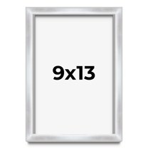 9x13 Frame Silver Whitewashed Wood Grain Solid Wood Shadow Box | 0.75 Inch Moulding Width | 0.75