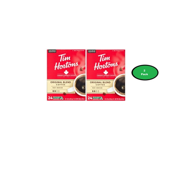 Tim Hortons Original Blend Medium Roast Keurig Coffee Pods, 24 Ct(pack of 2)