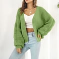 thumbnail image 4 of Women's 2024 Fall Open Front Long Sleeve Cardigan Oversized Outwear Creme Cardigans Teal Sweater Womens Leopard Sweater Sweaters for Women plus Size 4x Womens Kimonos Womens Christmas Cardigan Sweater, 4 of 7