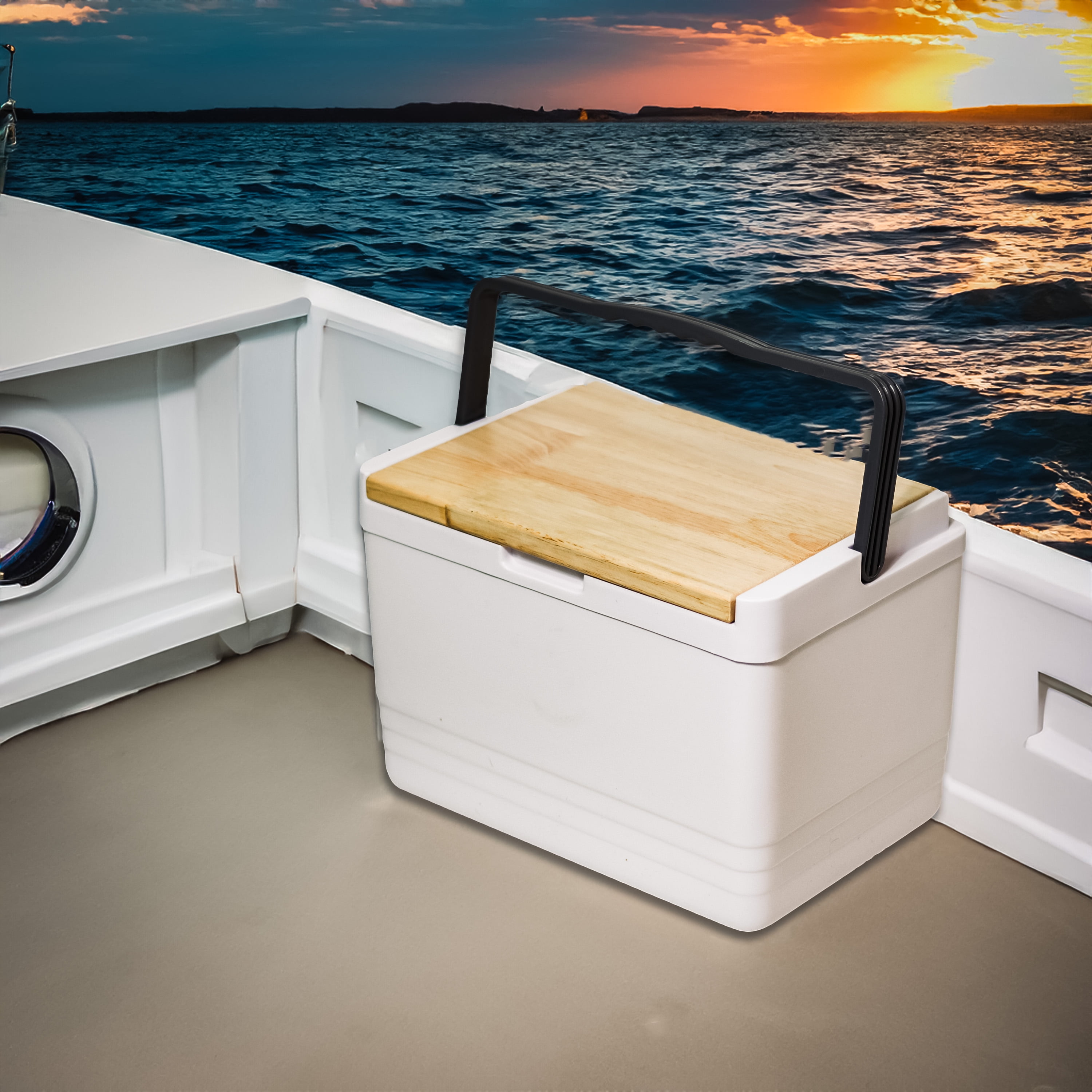 12 Qt. Cooler with Handle and Foldable Cutting Board Top