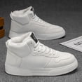 thumbnail image 4 of Men's Winter High-Top Sneakers, Lace-Up Ankle Shoes with Plush Lining and Textured Sole Edge, 4 of 7