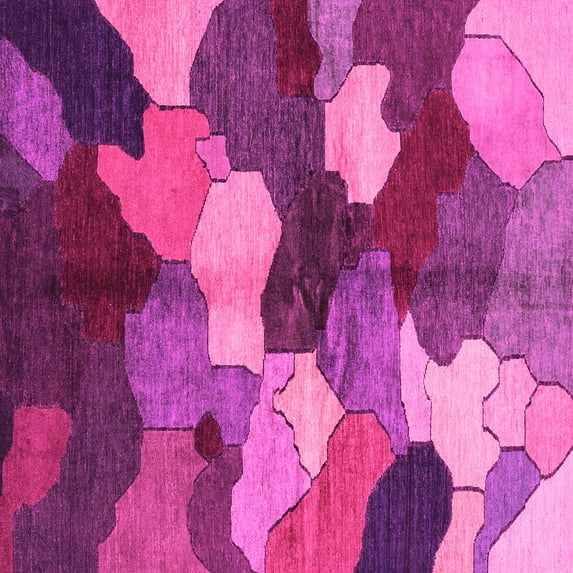 Ahgly Company Indoor Square Abstract Pink Modern Area Rugs, 6' Square