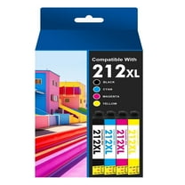 4 Pack 212XL Ink Cartridges Use With WorkForce WF-2850 WF-2830 Expression Home XP-4100 XP-4105 Compatible for Epson 212 212XL Printer Ink Combo Pack (Black, Cyan, Magenta, Yellow)