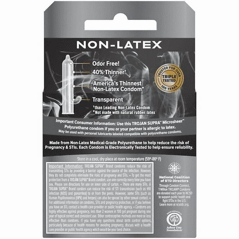 Trojan Supra Bareskin Non-Latex Ultra Thin Lubricated Condoms - Walmart.com