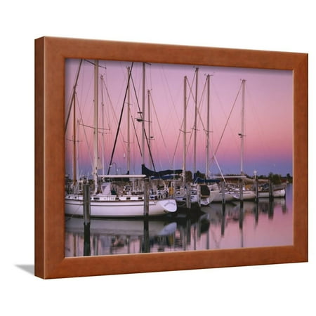 Sailboats at Dusk, Chesapeake Bay, Virginia, USA Framed Print Wall Art By Charles