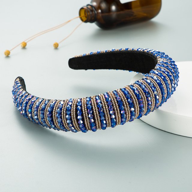 Diadema con cuentas tejidas a mano para el cabello Homing Hair Hoop, estilo barroco, esponja, accesorios simples para el cabello facial para mujer
