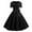 Black, variant on USSUMA Skirts for Women Trendy Summer Womens Dresses Short Sleeve Square Neck Casual Solid Color Retro Maxi Dress Trendy Dresses Loose Skirt Business Up to 45% off Black Dress Size-L