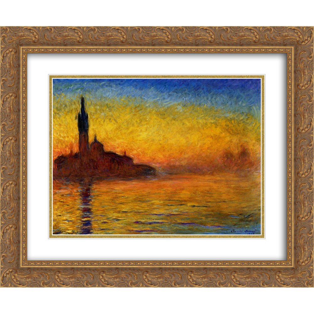 Claude 2x Matted 24x20 Gold Ornate Framed Art Print 'Twilight
