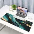 thumbnail image 5 of Blue Gold Swirls Marble Extended Big Mouse Pad Large,XL Gaming Mouse Pad Desk Pad,31.5x11.8inch Long Computer Keyboard Mouse Mat Mousepad with 3mm Non-Slip Base and Stitched Edge for Home Office Work, 5 of 6