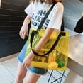 thumbnail image 3 of Bolsa de compras transparente de PVC transparente, bolso de hombro, bolsos de mano para mujer (amarillo) Likrtyny Para estrenar, 3 of 7