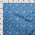 thumbnail image 3 of oneOone Rayon Medium Blue Fabric Floral Sewing Material Print Fabric By The Yard 56 Inch Wide, 3 of 4