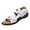 White, variant on Adjustable Strap Casual Sandals, Women Open Toe Sport Sandals Comfortable Star Pattern Flat Sandals Summer Hook and Loop Ankle Strap Walking Shoes Soft Sole Wide Fit Outdoor Beach Shoes, Black 5.5