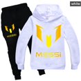 thumbnail image 3 of Ropa para niñas de la superestrella del fútbol argentino, conjunto de sudaderas con capucha y pantalones a la moda para niños, ropa para niños, chándal deportivo para primavera y otoño, 3 of 5