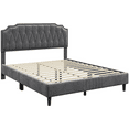 thumbnail image 4 of Renwick Upholstered Platform Queen Bed with Adjustable Headboard, Dark Gray, 4 of 9