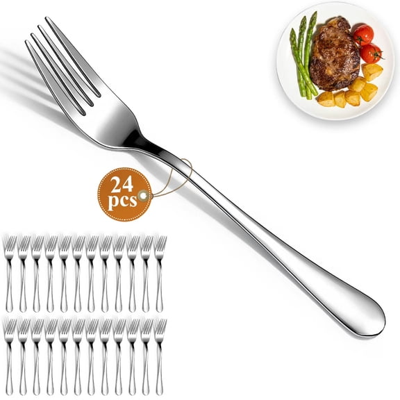 ReaNea Dinner Forks Set of 24, Stainless Steel Table Fork Set for Home Kitchen, Restaurant, Hotel, Dishwasher Safe