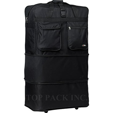 HiPack - 36&quot; Rolling Wheeled Duffle Bag Spinner Suitcase Luggage Expandable (36 Inch, Black ...