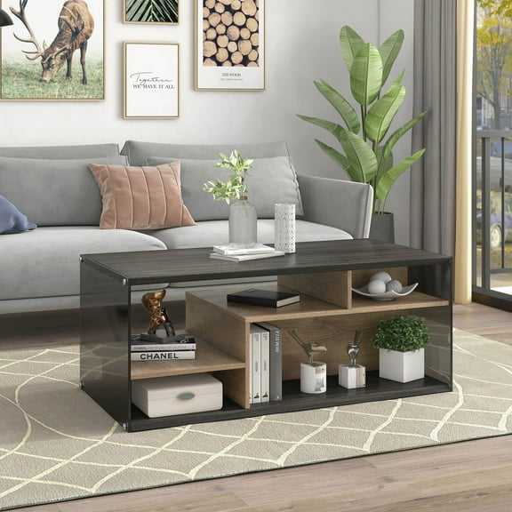 Furniture of America Marani Storage Coffee Table, Oak