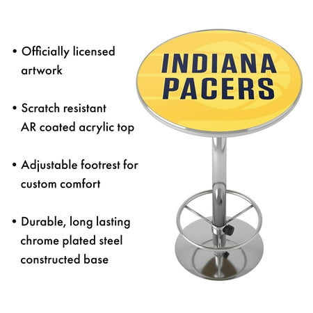 Indiana Pacers NBA Fade Chrome Pub Table - Gold, Black