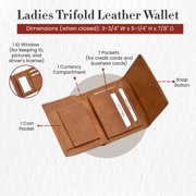 300799-CG Womens Trifold Leather Wallet in Tan Color | Style n Craft