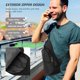 thumbnail image 4 of Bolso bandolera bandolera de cuero de la PU de los hombres con bolsa de ocio con cremallera para auriculares USB (Negro), 4 of 5