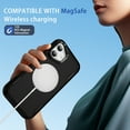 thumbnail image 6 of Magnetic Case for iPhone 16 with Kickstand, Compatible with Magsafe, Built-in Camera Stash Stand, Military Protection, Skin Feeling Hybrid Phone Case for iPhone 16, Black + Black, 6 of 9