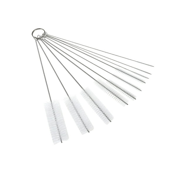 Weijiyouyu 10PCS/Set Drinking Straw Cleaning Brushes Stainless Steel Nylon Brush Cleaner for Cleaning Straws (White)