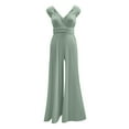 thumbnail image 7 of up to 60% off Gifts Usmixi Jumpsuits for Women Dressy High Waist Fashion Loose Wide Leg Tank Long Jumpsuits Overalls with Belt Summer V-Neck Sleeveless Solid Maxi Formal Rompers Green m, 7 of 7