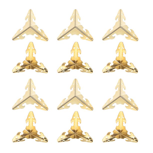 12 piezas de Metal tallado joyero Protector de esquina muebles soporte decorativo