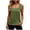 Army Green-03, variant on Women’s Square Neck Sleeveless Tank Top, Vertical Pleated Casual Blouse, Lightweight Summer Cami