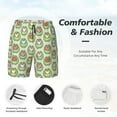 thumbnail image 3 of Yiaed Cute Chubby Frog Print Mens Swim Trunks Bathing Suit Compression Liner Beach Swim Shorts Swimwear Quick Dry Zipper Pocket No-Chafing Board Short-Large, 3 of 6