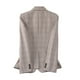 thumbnail image 5 of Blazer de mujer de manga larga con solapa y estampado a cuadros, elegante chaqueta de traje de poliéster para mujer, 5 of 6