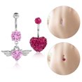 thumbnail image 2 of Anillos de Ombligo de Acero Inoxidable 14G Anillos de Ombligo con Barriga Joyas Piercing para Mujeres, 2 Piezas/Juego(Rosado) EOTVIA No, 2 of 6