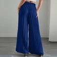 thumbnail image 4 of Utoimkio Pleated Wide Leg Palazzo Pants for Women Ruffled Paperbag Waist Drawstring Tie High Waist Flowy Casual Vacation Trousers with Side Hand Pockets, 4 of 6