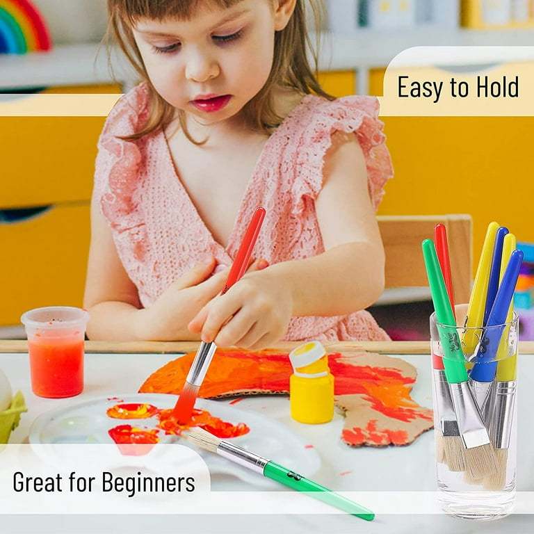Mr. Pen- Paint Brushes for Kids, 8 Pcs, Toddler Paint Brushes, Chubby Paint Brushes, Flat Paint Brush, Kids Paint Brush Set, Washable Paint Brush