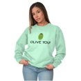 thumbnail image 3 of Olive You Love Pun Matching Couples Sweatshirt for Men or Women Brisco Brands 2X, 3 of 7