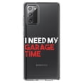thumbnail image 1 of DistinctInk Clear Shockproof Hybrid Case for Galaxy Note 20 ULTRA (6.9" Screen) - TPU Bumper Acrylic Back Tempered Glass Screen Protector - I Need My Garage Time, 1 of 3