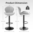 thumbnail image 2 of Juego de 2 Banquetas de Bar Youhauchair de Terciopelo Ajustables y Giratorias en Gris, 2 of 8