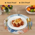thumbnail image 4 of Sea Turtle Coastal Round 13 Inch Placemats Set of 4, Summer Beach Coral Nautical Blue Wood HeatResistant Non Slip Place Mats for Dining Table, Wipeable Braided Kitchen Table Mats for Housewarming, 4 of 9