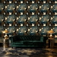 thumbnail image 3 of Boho Peel and Stick Wallpaper Magical Nocturnal Forest Iridescent Butterflies Wall Mural 17.7in x 9.8ft Self Adhesive Removable Wall Paper Renter Friendly Wallpaper for Nursery Bedroom Cabinets, 3 of 8