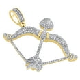 thumbnail image 4 of 10K Yellow Gold Mens Diamond Cupid Bow and Arrow Pendant 1.4" Pave Charm 3/4 CT, 4 of 6