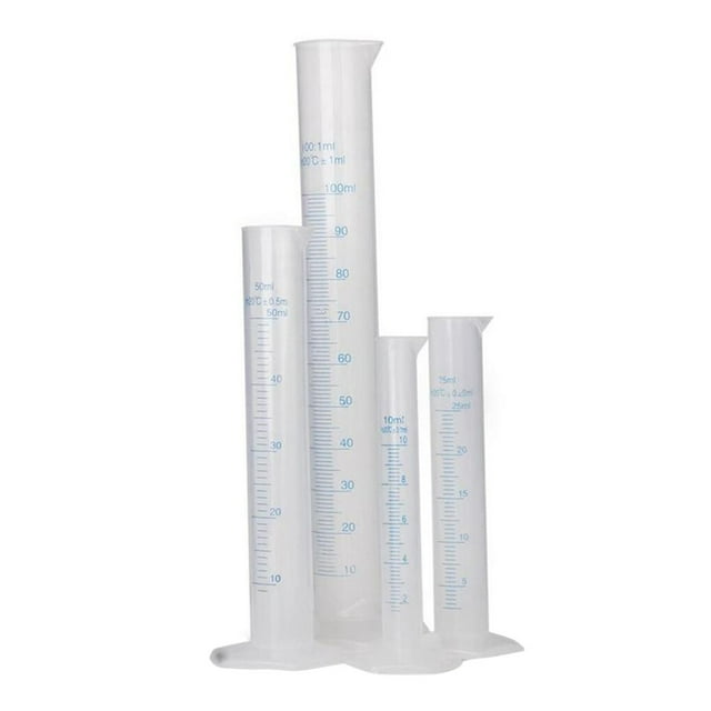 4pcs Plastic Graduated Cylinder Kitchen Laboratory Experiment Test Water graduated cylinder; measure cylinder; Measurement Measuring Tube Cylinder