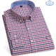 thumbnail image 1 of Oxford-Camisa de manga larga para hombre, 100% algodón, informal, ajustada, Color sólido, estampado a cuadros, a rayas, Formal, talla grande, 1 of 4