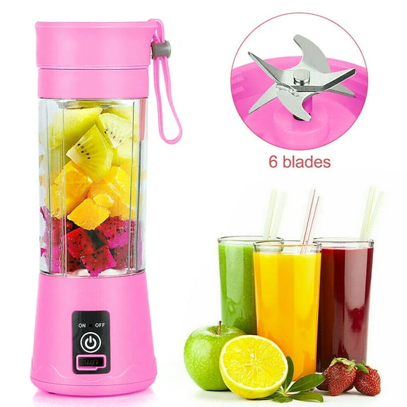 KingShop Portable Blender, Personal Size Mini Blender, 380ml USB Rechargeable Jucier Cup, Shakes and Smoothies with Ice Tray for Home, Travel, Sport, Office