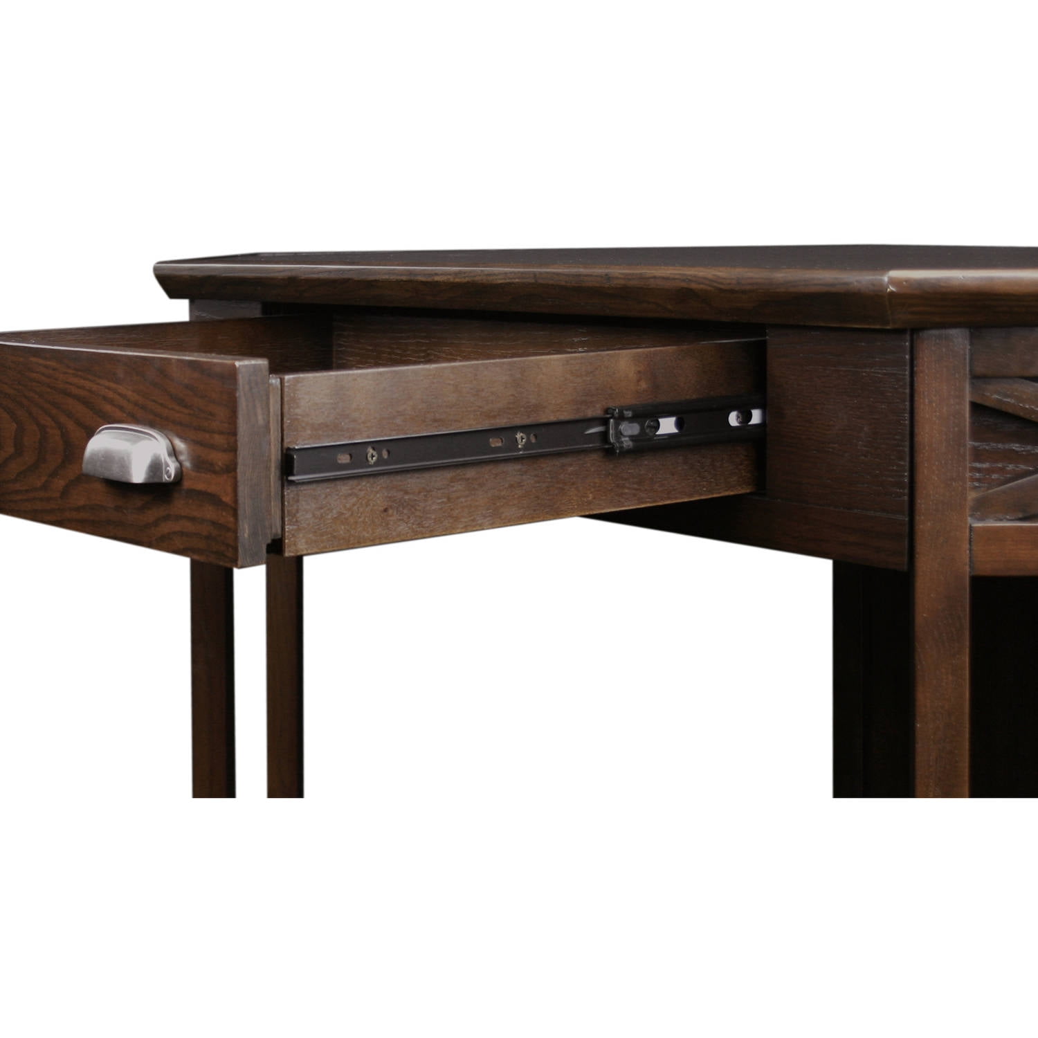 Leick Home 48 In Corner Computer Writing Desk Chocolate Oak