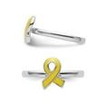 thumbnail image 4 of Sterling Silver Yellow Enameled Awareness Ribbon Ring, 4 of 4