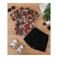 thumbnail image 2 of Kids Boys Summer 2pcs Outfits Bull Head/ Cactus Print Short Sleeve Shirt and Stretch Casual Shorts Set, 2 of 9