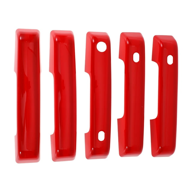Cubierta de manija de puerta exterior Trim delantero izquierdo, delantero derecho, trasero izquierdo, trasero derecho y manija de puerta del maletero para Ford Bronco 2021-2025, rojo, ABS, 1 juego